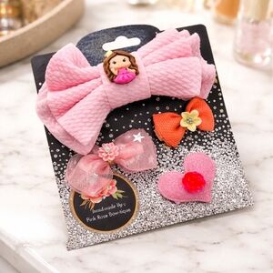 Nwt handmade headband hair clips toddler girls baby